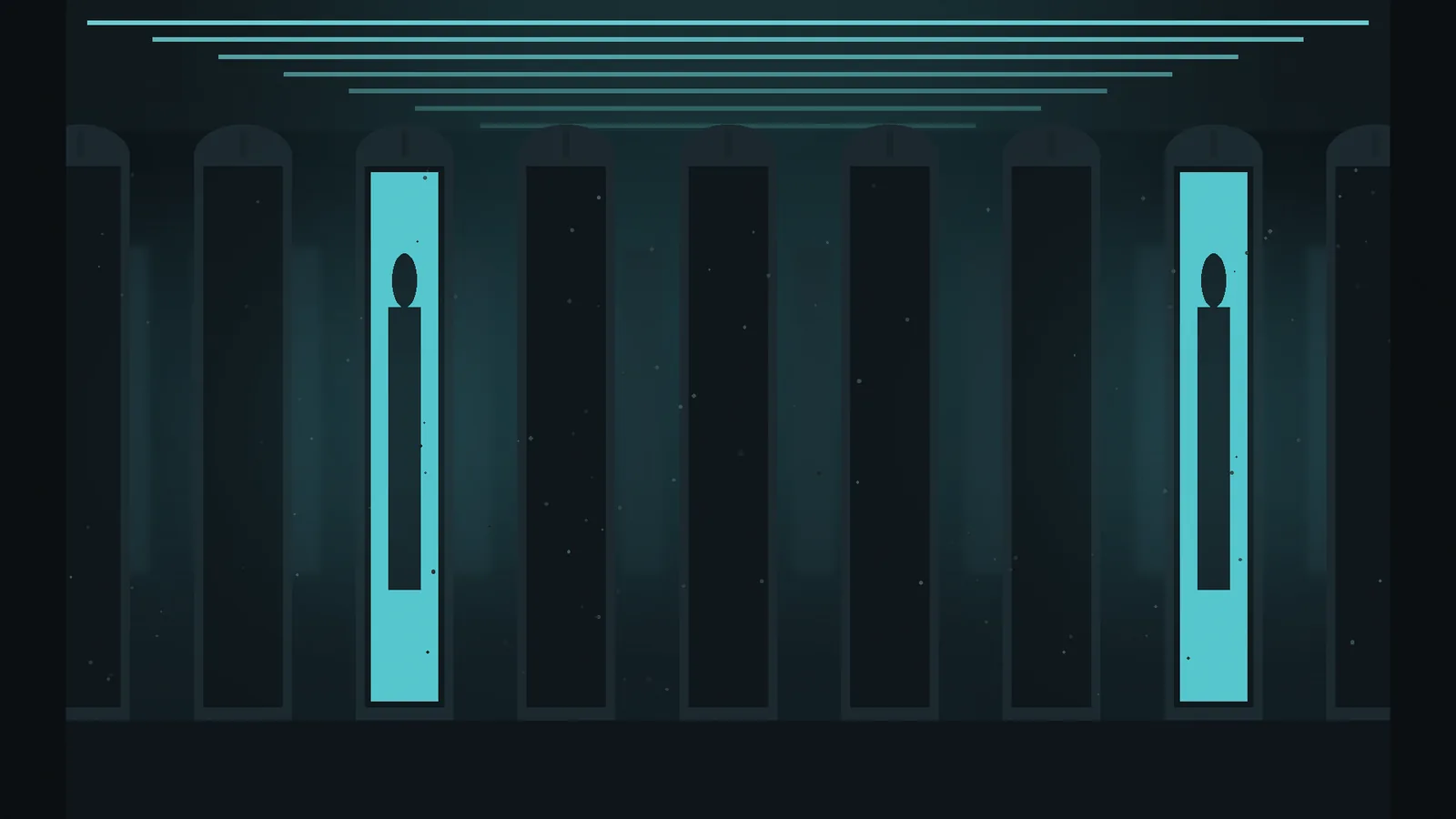 Rows of cryo-vaults humming in the dark